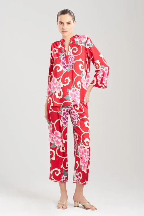 women's long - sleeve pajama sets for cooler seasonsSaz Scroll PJ