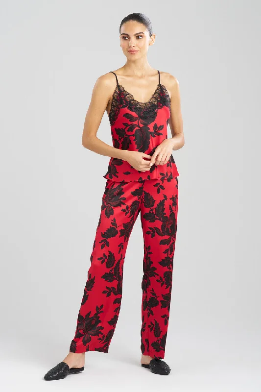 women's pajama sets with a crew - neck topMantilla Lace Applique PJ