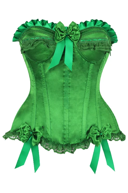 workout women bustiers and corsets supportTop Drawer Green Satin Steel Boned Burlesque Corset workout women bustiers and corsets supportTop Drawer Green Satin Steel Boned Burlesque Corset