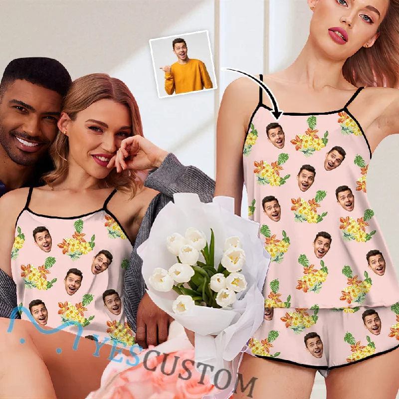 animal print women's sleepshirts for a trendy lookCustom Face Pajamas for Women Pink floral Print Sleepwear Personalized Women's Sexy Cami Pajamas Set animal print women's sleepshirts for a trendy lookCustom Face Pajamas for Women Pink floral Print Sleepwear Personalized Women's Sexy Cami Pajamas Set