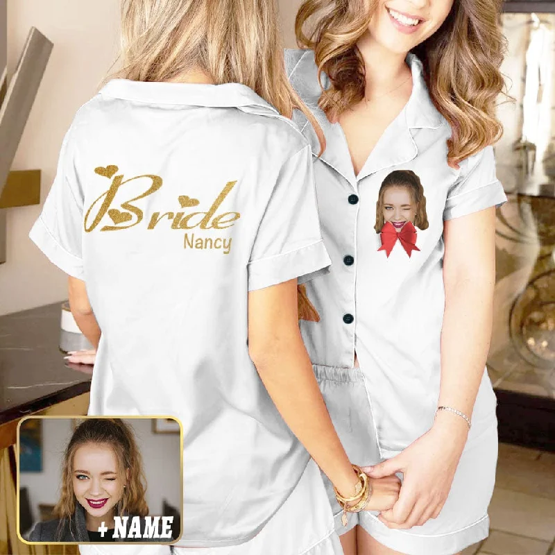 women's nightgowns with a lightweight fabric for warm climatesCustom Face&Name Sleepwear Pajamas Personalized Bride Women's V-Neck Short Pajama Set Wedding Party bridesmaids Pjs Set women's nightgowns with a lightweight fabric for warm climatesCustom Face&Name Sleepwear Pajamas Personalized Bride Women's V-Neck Short Pajama Set Wedding Party bridesmaids Pjs Set