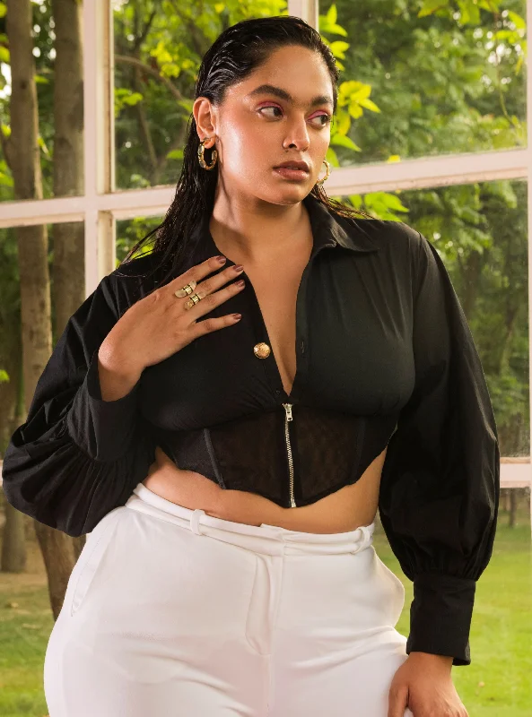 stretchy women bustiers and corsetsElenor Mesh Corset Shirt