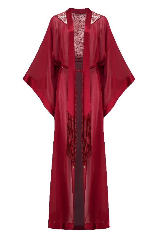 women robes for after - bath relaxationRosalia Long Silk Robe