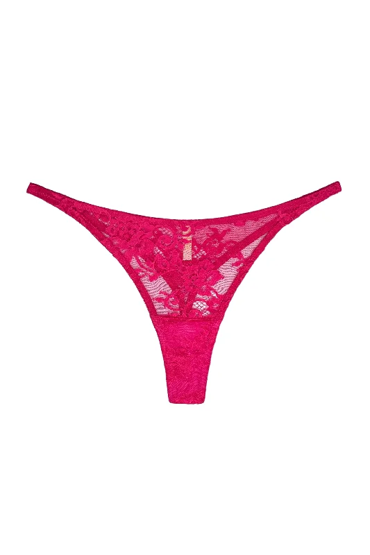 high - cut women thongs for a leg - lengthening illusionEtelle Fuchsia thongs