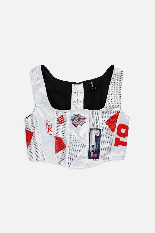 leather women bustiers and corsetsRework NY Giants NFL Corset - L
