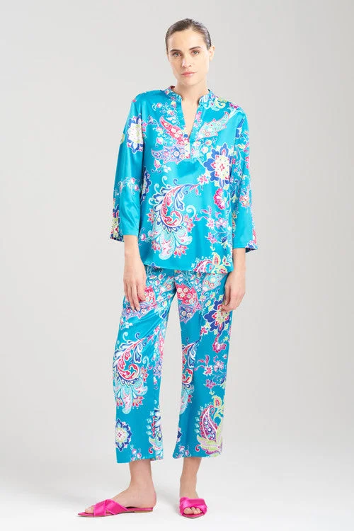 women's cotton pajama sets for breathable comfortJaipur Satin Mandarin PJ