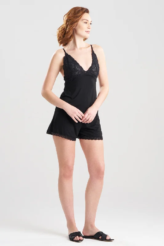 women's cotton pajama sets for breathable comfortFeathers Essentials Lenzing™ Ecovero™ Viscose Lace Applique Cami PJ