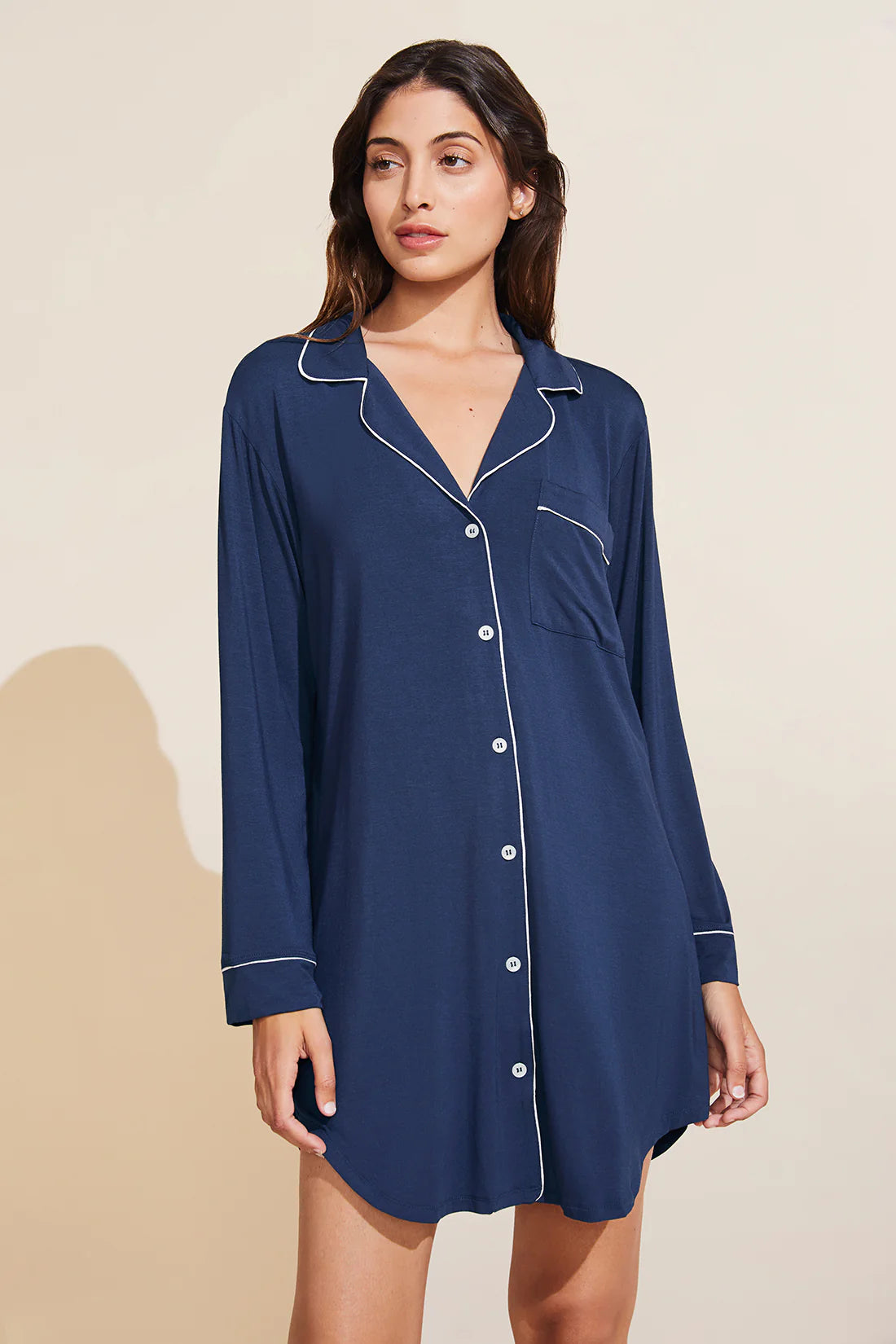 women's nightgowns with a nautical themeGisele TENCEL™ Modal Sleepshirt | Navy