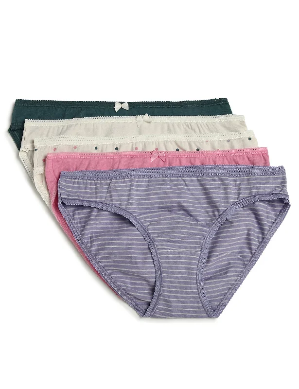 celebrity inspired women bikini briefs for a trendy lookIBO 5pk Cotton Lycra Bikini