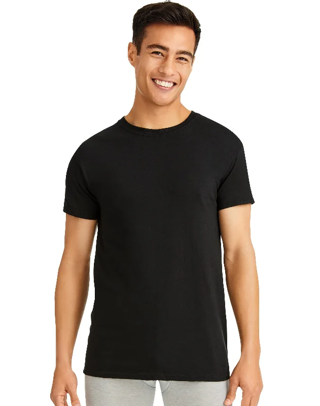 Women's Satin Sleepwear Lingerie Hanes Mens Ultimate Comfort Fit Black Crewneck Undershirt 3-Pack 2XL