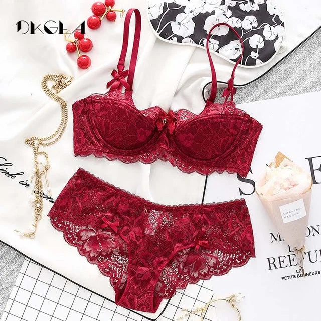 Vintage Inspired Lingerie for Women Plus Size Thin Cotton Underwear Set