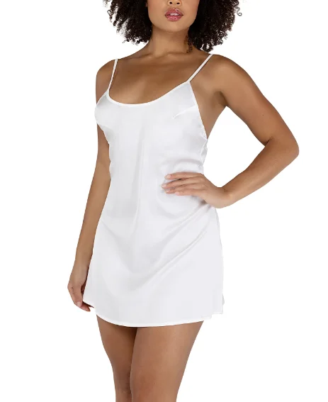 women cross - gender cosplay costumesSoft Satin Chemise In White - Roma Costume