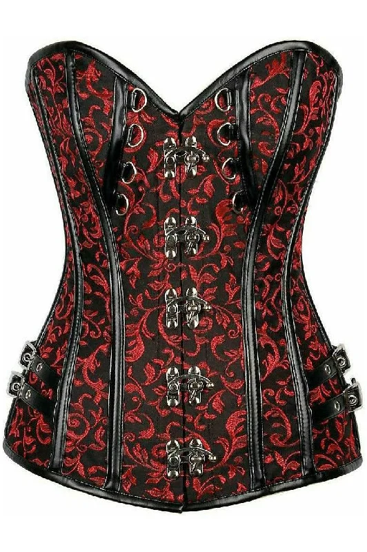 vintage women bustiers and corsets replicasTop Drawer Brocade & Faux Leather Steel Boned Corset vintage women bustiers and corsets replicasTop Drawer Brocade & Faux Leather Steel Boned Corset