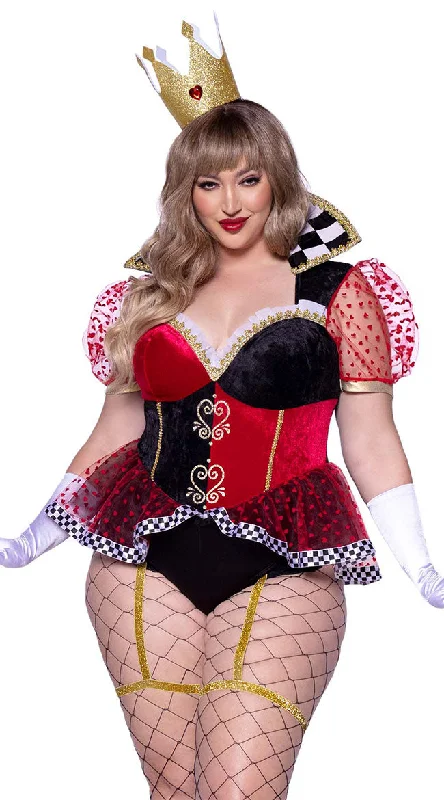 women cyberpunk cosplay costumes neonPlus Size Royal Card Queen Costume