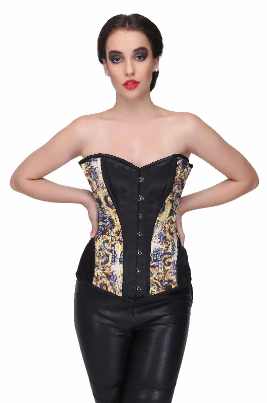 hypoallergenic women bustiers and corsetsGothic print over bust corset