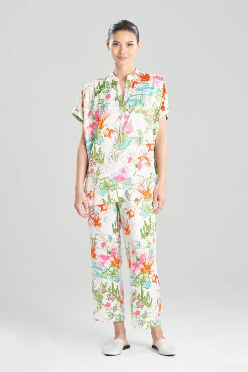 women's pajama sets with animal prints for a trendy lookLotus Pond Mandarin PJ
