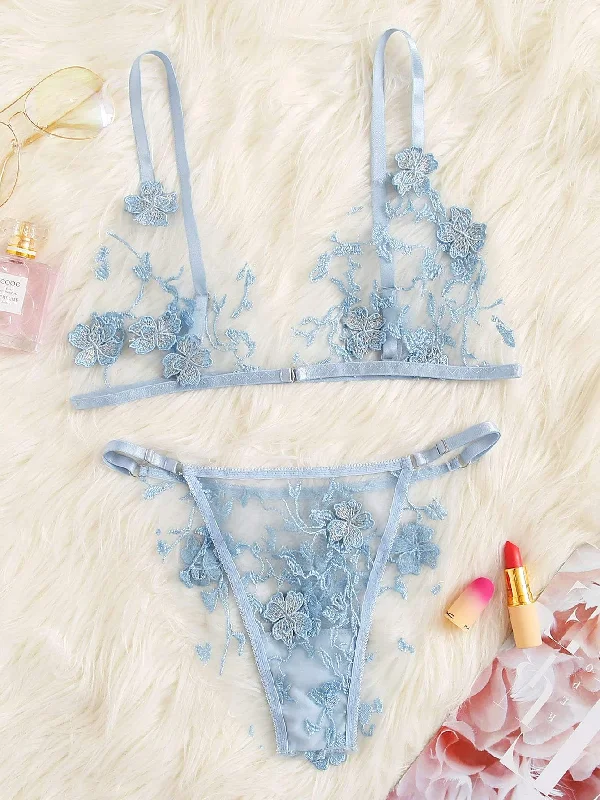 Women's Shapewear Lingerie Sets Appliques Tanga Lingerie Set