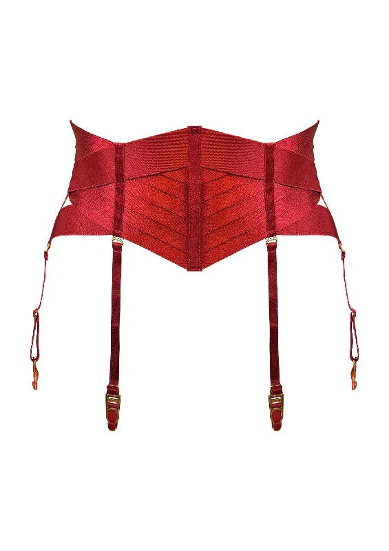 Comfortable Cotton Lingerie for Women Signature Panelled Cincher Burnt Red