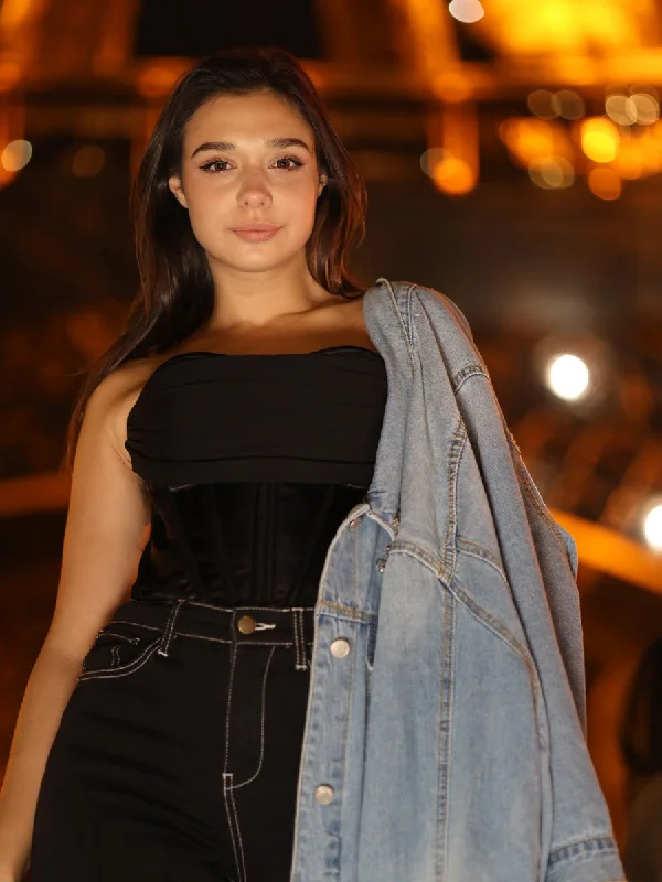 custom fit women bustiers and corsetsMillie Satin & Chiffon Corset Top