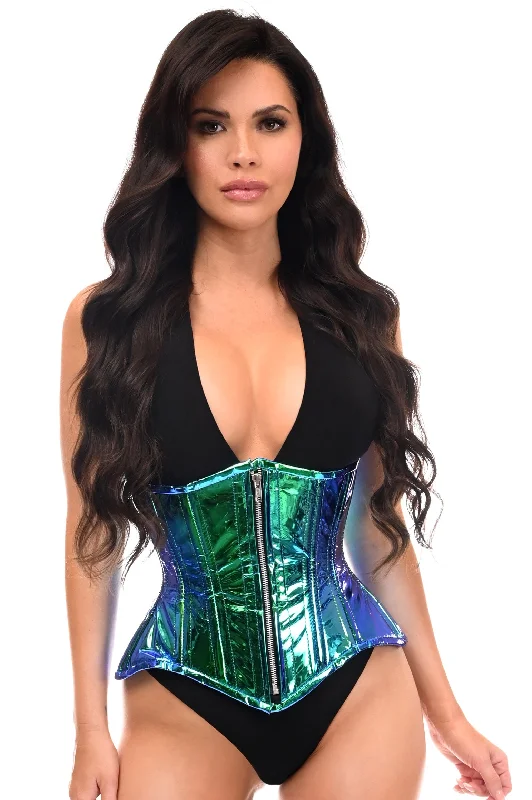 beaded women bustiers and corsetsTop Drawer Blue/Teal Holo Double Steel Boned Underbust Waist Cincher Corset beaded women bustiers and corsetsTop Drawer Blue/Teal Holo Double Steel Boned Underbust Waist Cincher Corset
