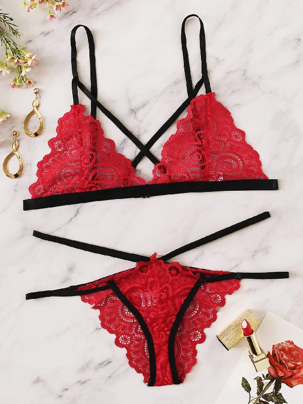 Designer Lingerie Sets for Women Harness Lace Lingerie Set