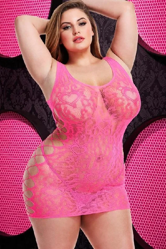 women sexy dresses with metallic accentsLace Mini Dress | Plus Size