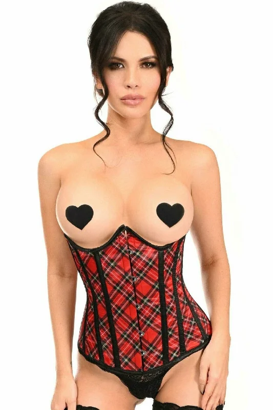bridal women sexy lingerie for honeymoonSexy Red Plaid Open Cup Underwire Underbust Corset bridal women sexy lingerie for honeymoonSexy Red Plaid Open Cup Underwire Underbust Corset
