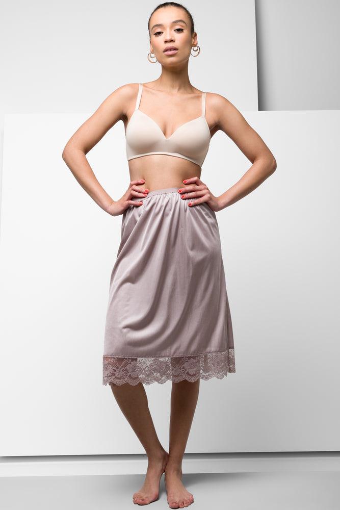 Vintage Inspired Lingerie for Women 66Cm Half Slip Mocha