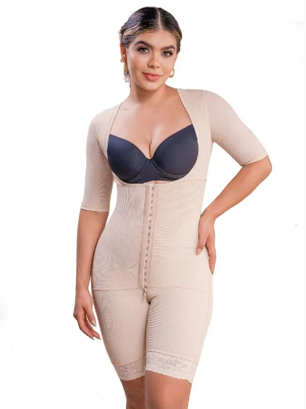 evening wear women bustiers and corsetsVedette 5145 Full Body Mid Thigh Shapewear with Arm Compression and Zipper Gusset evening wear women bustiers and corsetsVedette 5145 Full Body Mid Thigh Shapewear with Arm Compression and Zipper Gusset