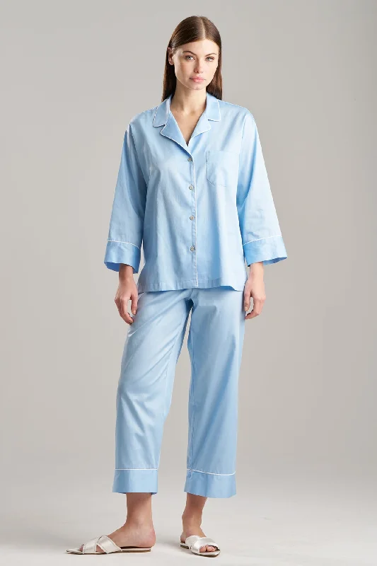 women's pajama sets for a romantic night inCotton Sateen Essentials Notch PJ