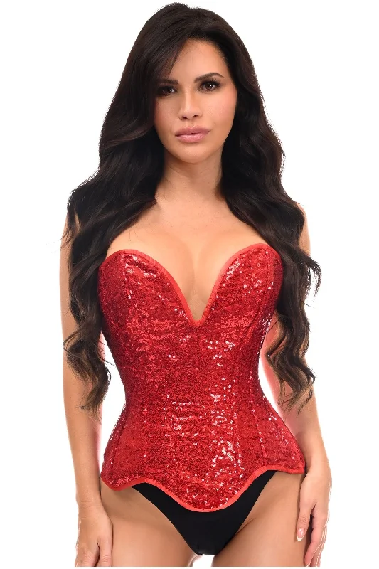 strapless women bustiers and corsets styleTop Drawer Steel Boned Red Sequin Plunge Neckline Overbust Corset strapless women bustiers and corsets styleTop Drawer Steel Boned Red Sequin Plunge Neckline Overbust Corset