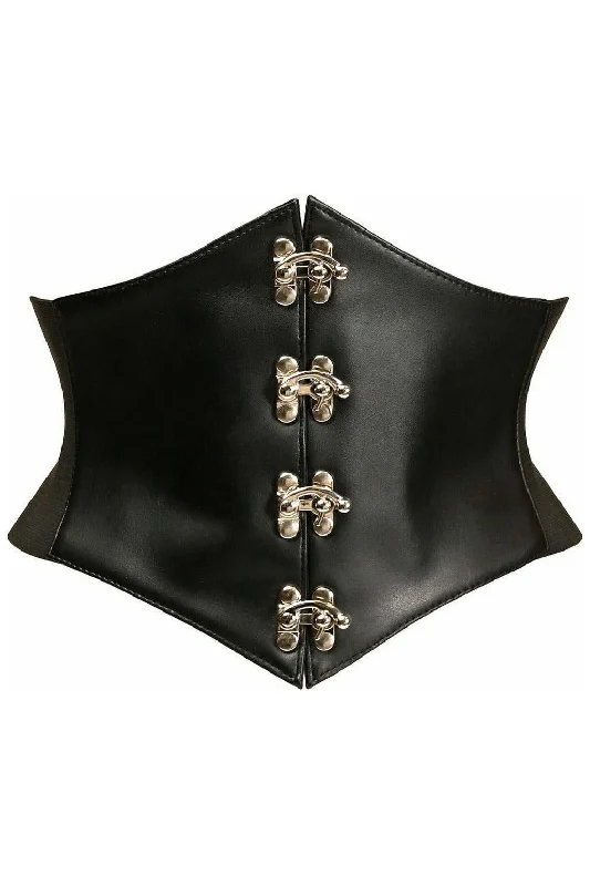 stretchy women bustiers and corsetsLavish Black Faux Leather Corset Belt Cincher w/Clasps stretchy women bustiers and corsetsLavish Black Faux Leather Corset Belt Cincher w/Clasps