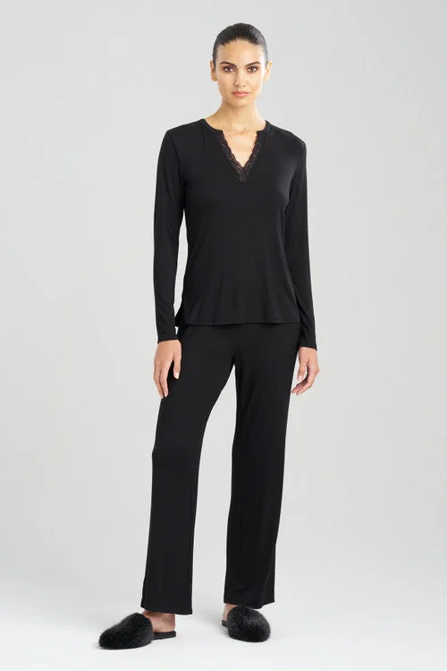 women's pajama sets for a trendy sleepwear collectionFeathers Essentials Lenzing™ Ecovero™ Viscose Lace Applique PJ