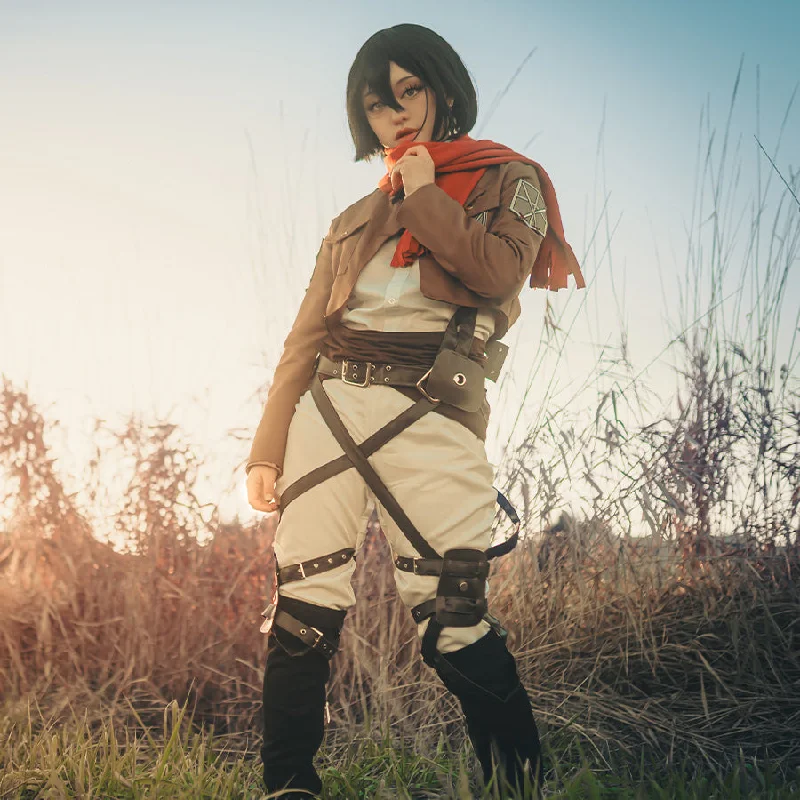 Attack on Titan Shingeki no Kyojin Mikasa Ackermann Cosplay Costume mp000733