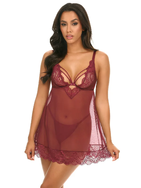 Women's Thermal Lingerie for Cold Weather Wynter Cage Babydoll Set