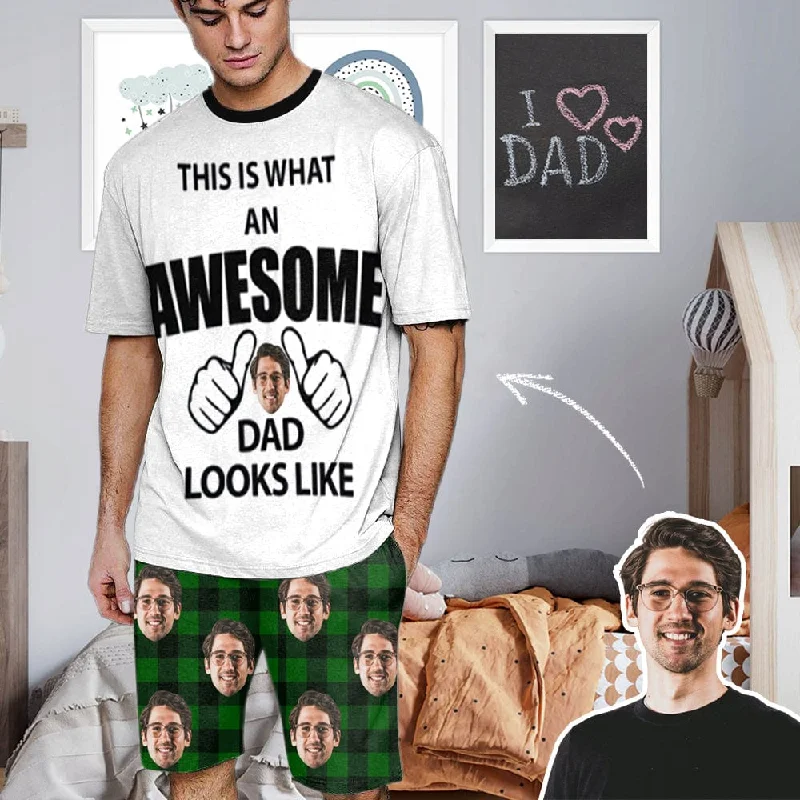 women's nightgowns with a matching robe#Father's Day Pajamas-Custom Face Awesome Dad Looks Like Men's Crew Neck Short Sleeve Pajama Set women's nightgowns with a matching robe#Father's Day Pajamas-Custom Face Awesome Dad Looks Like Men's Crew Neck Short Sleeve Pajama Set