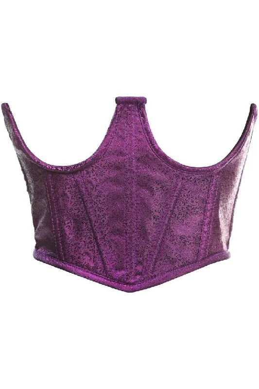 beaded women bustiers and corsetsLavish Plum Brocade Open Cup Waist Cincher