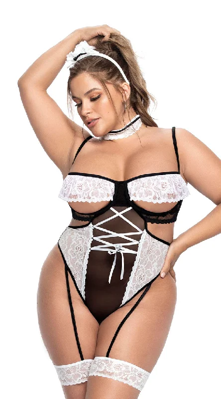 Plus Size Hot Mess French Maid Lingerie Costume