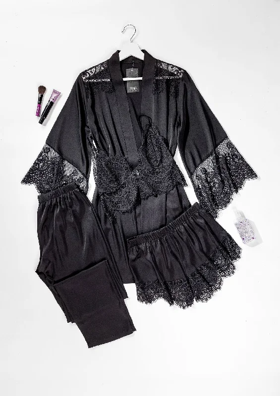 Women's Thermal Lingerie for Cold Weather Pajama 4 pcs