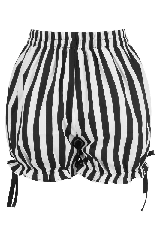 zip front women bustiers and corsets designWhite/Black Striped Bloomers