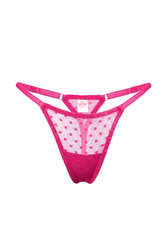 seamless low - rise women thongs for a sleek fitMimi Fuchsia dots thongs