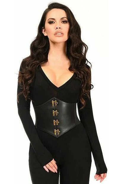 bridal women bustiers and corsetsLavish Black Faux Leather Corset Belt Cincher w/Clasps bridal women bustiers and corsetsLavish Black Faux Leather Corset Belt Cincher w/Clasps