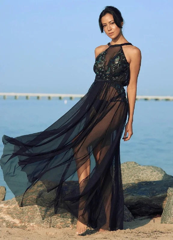 Women's Sheer Lingerie Nightgowns Psyche Long Gown