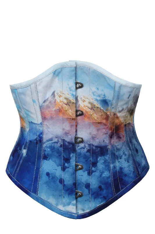 Victorian style women bustiers and corsetsMisty Mountain Print Waspie Corset