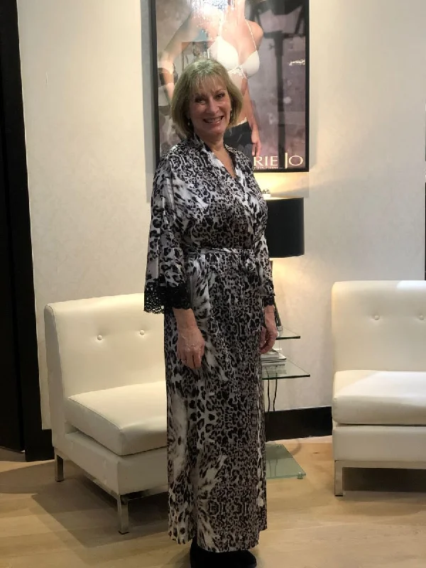 women robes for after - bath relaxationChristine Femme Fatale Leopard Long Robe - 8052 women robes for after - bath relaxationChristine Femme Fatale Leopard Long Robe - 8052