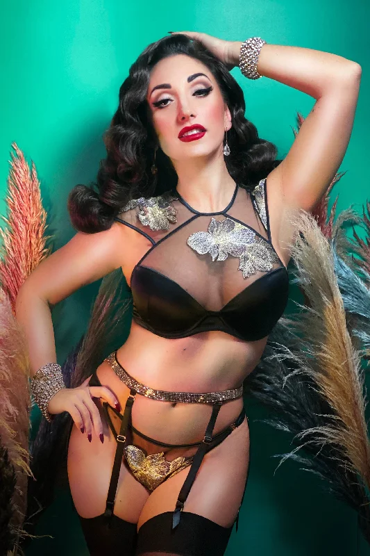 Women's Shapewear Lingerie Sets Ciara Crystal Suspender - Gold