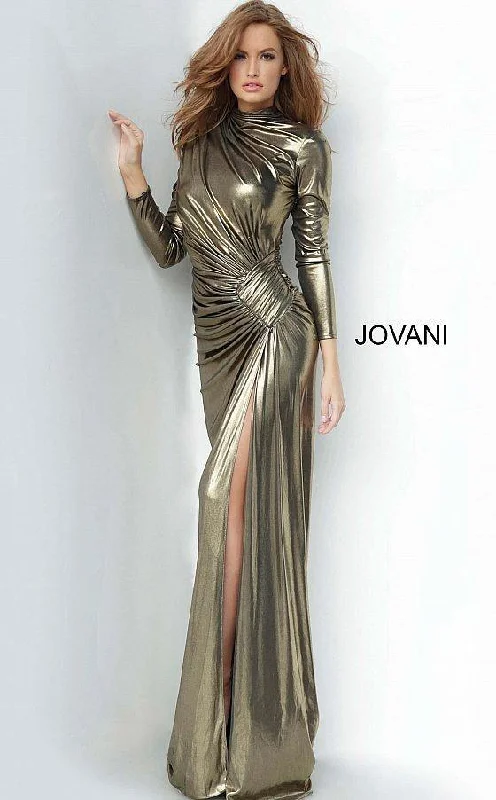 women sexy dresses for Moulin Rouge - themed partiesJovani 3172 Prom Long Metallic Prom Dress