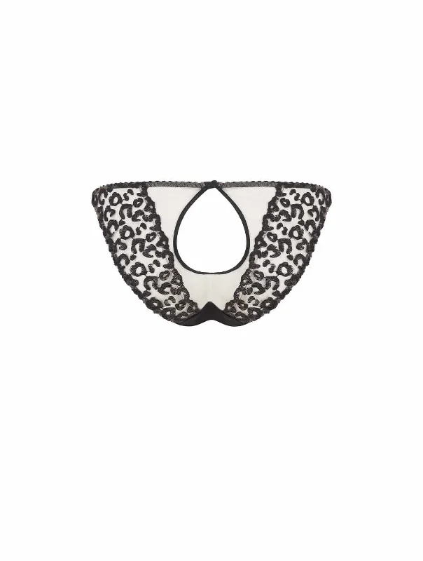 seamless thong - style women briefs for ultimate discretionKittie Ouvert Brief - Black