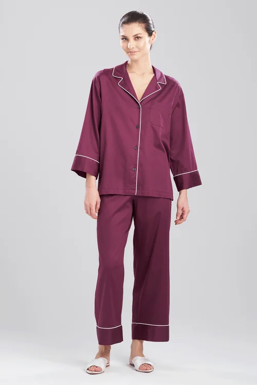 women's pajama sets for a spa - like experience at homeCotton Sateen Essentials Notch PJ women's pajama sets for a spa - like experience at homeCotton Sateen Essentials Notch PJ