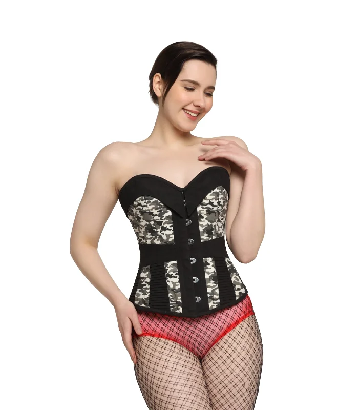 statement women bustiers and corsetsMilitary Printd waist reducing  overbust Corsets
